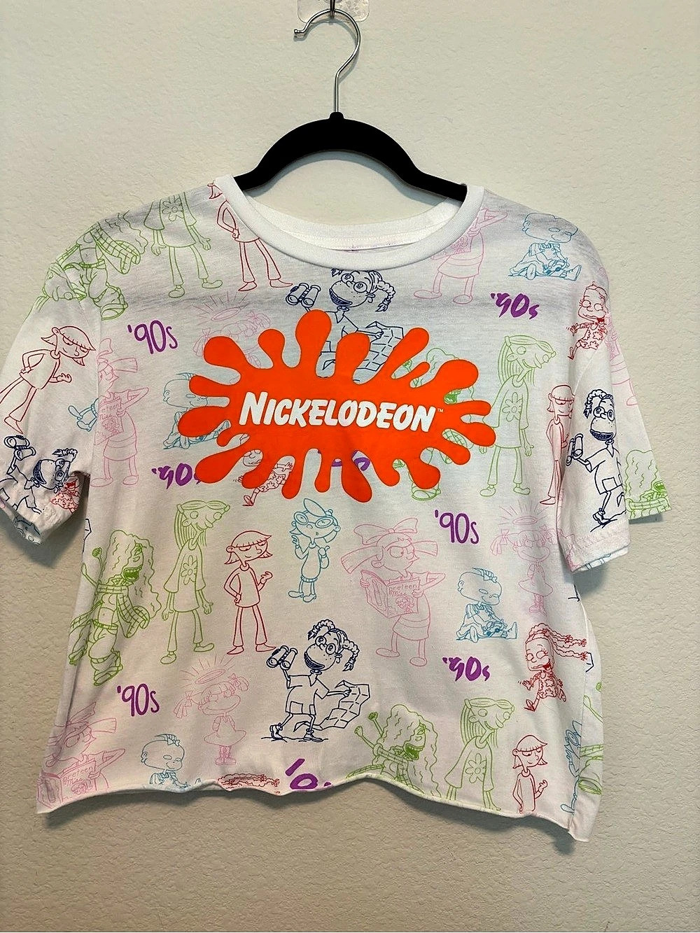 Nickelodeon 90s Cartoon Characters All-Over Print Crop Top 90s